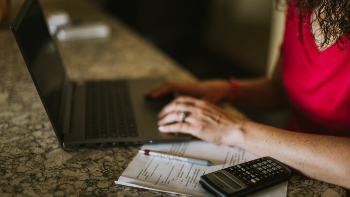 Farmer on computer
