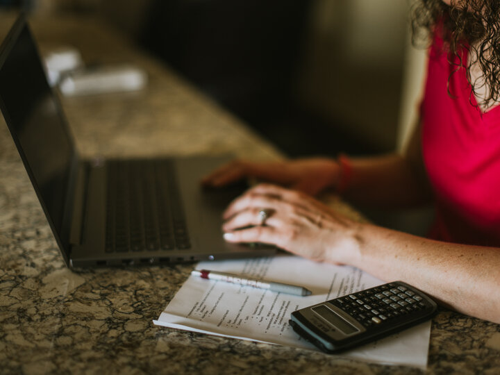 Farmer on computer