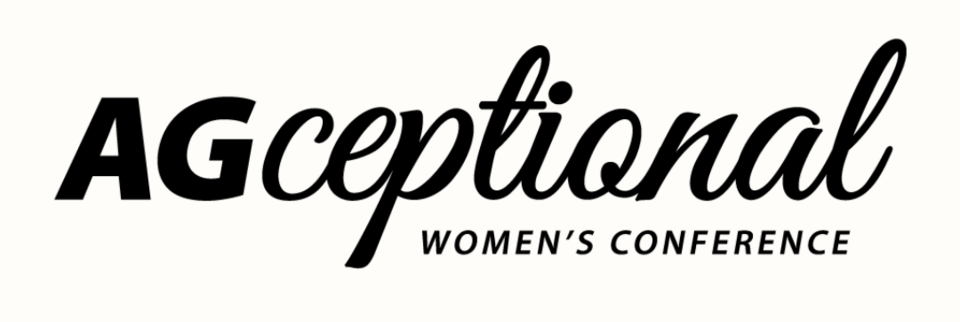 AGceptional Women's Conference logo in black text on a white background.